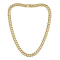14k Yellow Gold Overlay 30-inch CZ Cuban Necklace
