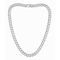 14k White Gold Overlay 30-inch CZ Cuban Necklace