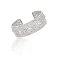 Sterling Silver CZ Vintage-inspired Cuff Bangle