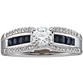 14k Gold Diamond and Sapphire Engagement Ring