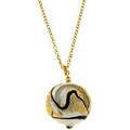 Venetiarum Black, White and Gold Glass Necklace