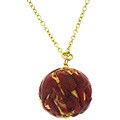 Goldtone Venetiarum Red/ Black Glass Necklace