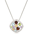 Sterling Silver Multi-gemstone Necklace