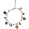 Sterling Silver Gemstone and FW Grey Pearl Bracelet (4 mm)