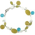 Sterling Silver Jade, Agate and Crystal Bracelet