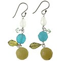 Sterling Silver Jade, Agate and Crystal Earrings