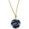 Goldtone Venetiarum Multi-blue Glass Necklace