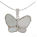 Sterling Silver and Mother of Pearl Butterfly Necklace