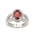 14k Gold Red Spinel and 1/5ct TDW Diamond Ring