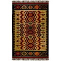 Hand-woven Aztec Kilim Rug (5' x 8')