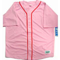 Pink Button-down Jersey with Red Accents