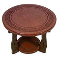 'Queen Sofia' Cedar and Leather Table (Peru)