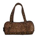 'Chocolate Daisies' Leather Handbag (Mexico)