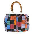 'Patchwork' Cotton and Ate Grass Handbag (Indonesia)
