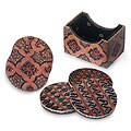 Wood 'Java Mosaic' 6-piece Batik Coaster Set (Indonesia)