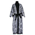 'White Dragon Moons' Cotton Batik Robe (Indonesia)