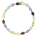 Sterling Silver Multiple Gemstone Bracelet