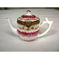 Limoges Hand-painted Floral Teapot Keepsake Box