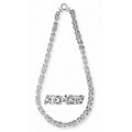 14k White Gold Overlay 20-inch Byzantine Chain