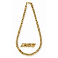 14k Yellow Gold Overlay 30-inch Byzantine Chain