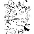 Autumn Leaves Rhonna's Christmas Swirls Clear Stamps