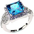 14k White Gold Overlay Super Solitaire Ring