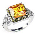 14k White Gold Overlay Super Solitaire CZ Ring