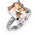 14k White Gold Overlay Solitaire CZ Eternity Ring