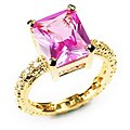 14k Yellow Gold Overlay Solitaire Ring