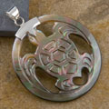 Silver Mother of Pearl Turtle Pendant (Indonesia)