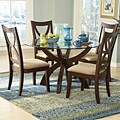 Avalon 5-piece Round Glass Dining Set