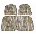 Onyx Waves Indoor Wicker Settee 3-piece Cushion Set