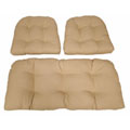 Tuscon Tan Indoor Wicker Settee 3-piece Cushion Set