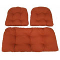 Tuscon Rust Indoor Wicker Settee 3-piece Cushion Set