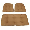 Tuscon Cappuccino Indoor Wicker Settee 3-piece Cushion Set