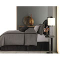 Grey Pinnstripe Black Faux Suede Bed Skirt