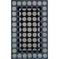 Arcadia Framed Circles Blue Rug (1'11 x 7'11)