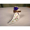 Limoges Hand-painted Floral Boot Keepsake Box