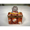 Limoges Hand-painted Dog and Chest Keepsake Box