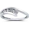 14k White Gold 1/4ct TDW Diamond Journey Ring (I-J, I1-I2)