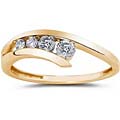 14k Yellow Gold 1/4ct TDW Diamond Journey Ring (I-J, I1-I2)