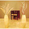 Natural Bamboo Floor Vase with Tall Manzanita
