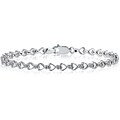 10k White Gold Diamond Heart Link Bracelet (I-J, I1-I2)