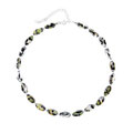 Silver Black Foil Glass Nugget-shaped Necklace