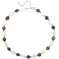 White and Peacock Cultured FW Coin Pearl Necklace