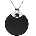 Sterling Silver Onyx with Garnet Necklace
