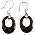 Sterling Silver Onyx Circlet Earrings