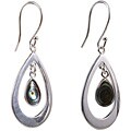 Sterling Silver Teardrop Seashell Dangle Earrings