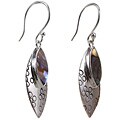 Sterling Silver Rainbow Seashell Etched Earrings