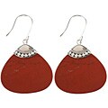 Sterling Silver Red Jasper Teardrop Earrings